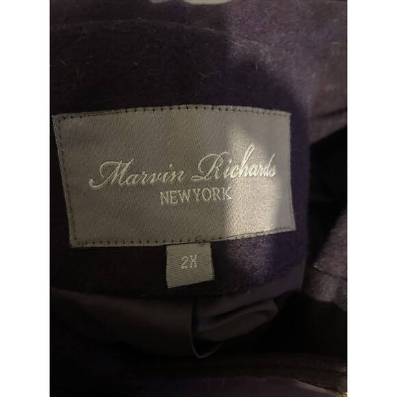 Marvin Richards Women's Coat Jacket Purple Double Breasted Button Front Liner 2X - Picture 7 of 8